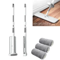 mop household cleaning tool floor cleaning lazy magic mop superfine fiber hand washing flat wet and dry bathroom 360 rotation