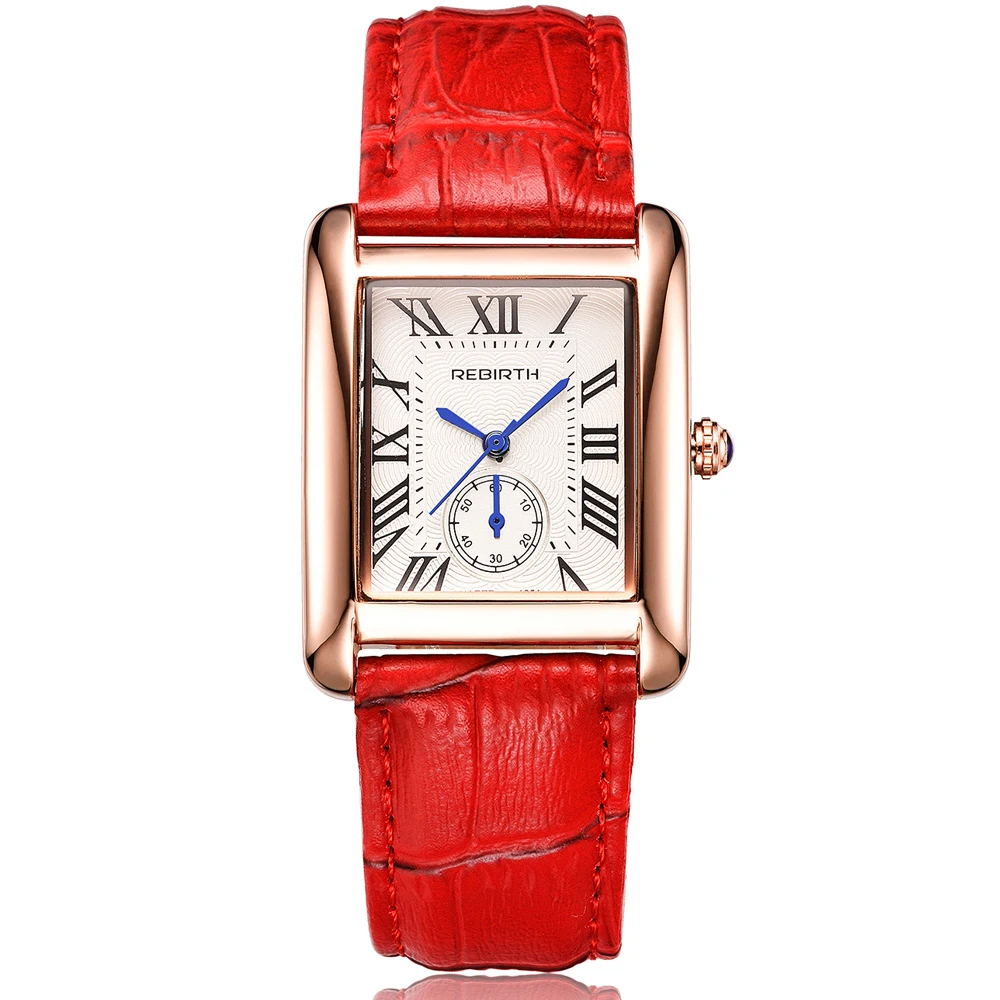 REBIRTH квадрат часы для мужчин и женщин с прямоугольным циферблатом роскошные