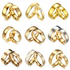 Кольцо обручальное LETAPI из нержавеющей стали для мужчин и женщин, Ювелирное Украшение золотого цвета с цирконием, хороший подарок на день Святого Валентина