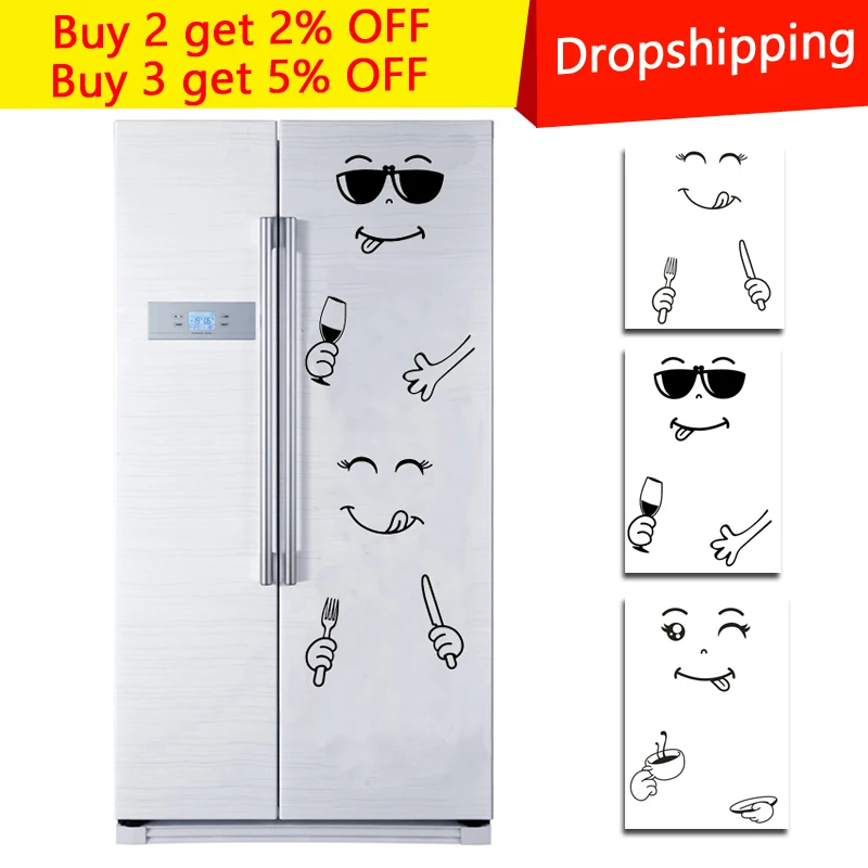 Креативная Настенная Наклейка с изображением улыбки счастливое вкусное лицо