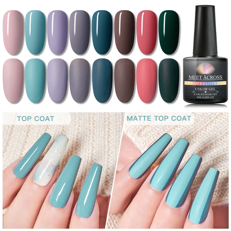 Матовое раннее покрытие MEET ACROSS 8 мл требуется матовое верхнее удаляемый
