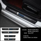 Автомобиль-Стайлинг, 4 шт., наклейки на пороги из углеродного волокна, наклейки для Peugeot 107, 108, 206, 207, 308, 307, 508, 2008, 3008
