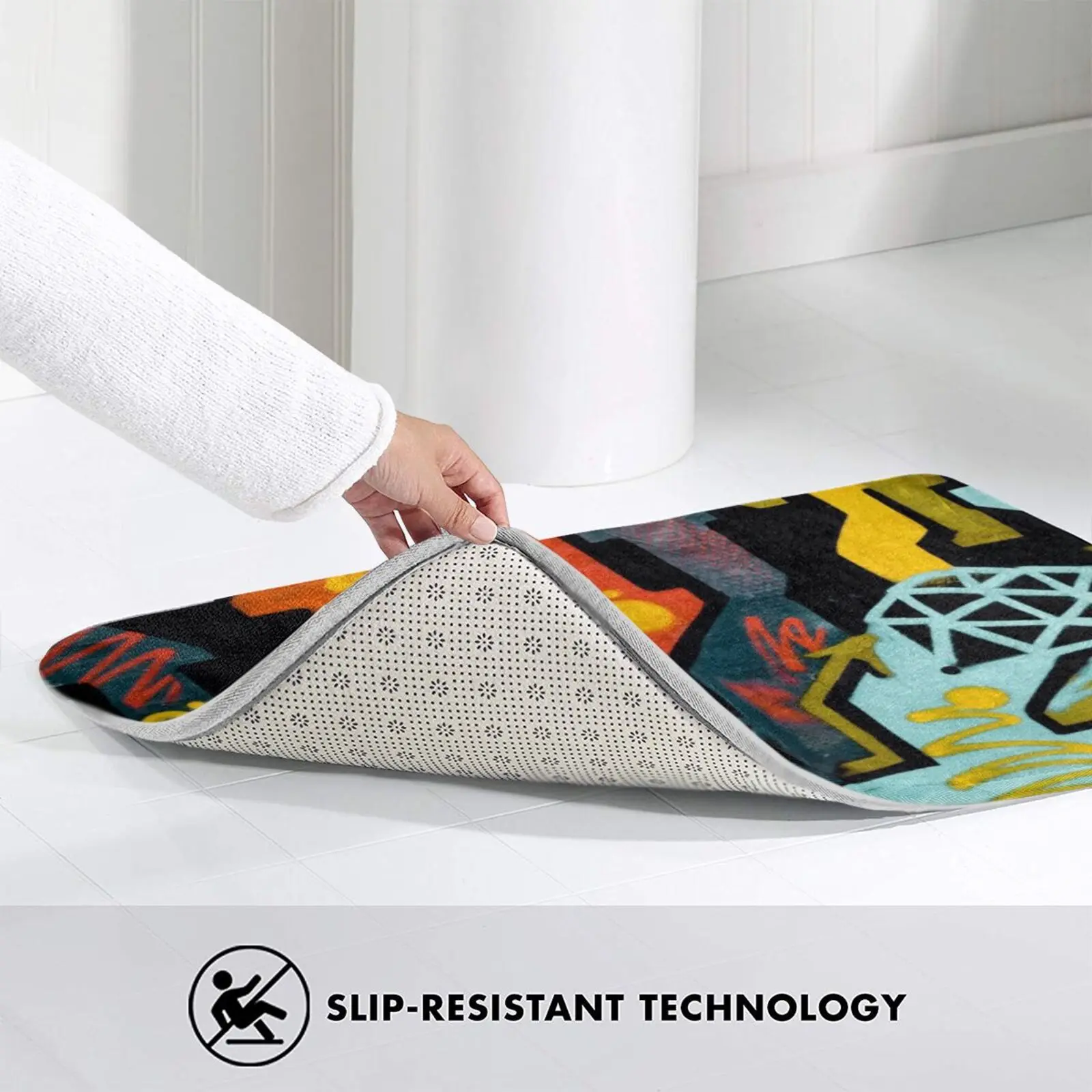 Коврик в стиле абстрактного минималистского дизайна Мягкий Нескользящий с