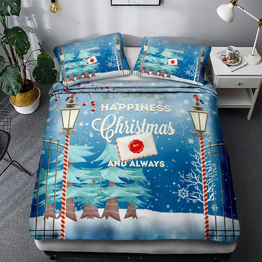 

Thumbedding Christmas Bedding Santa Claus Bed Fantasy Night 3D Printed Duvet Cover Comfortable Quee Full Twin Single Bed Set