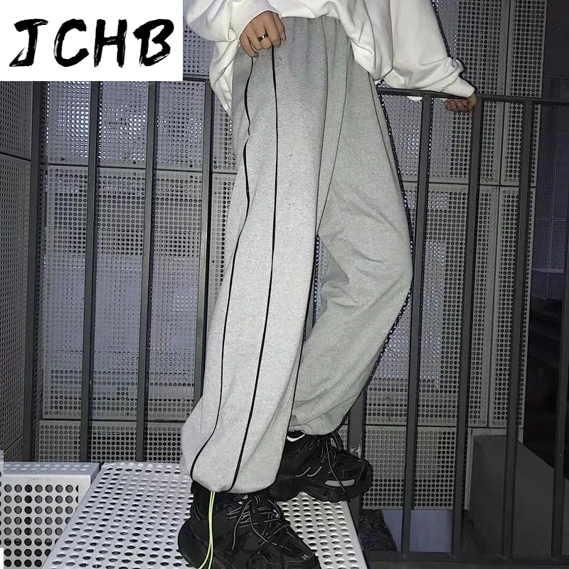 

2021 Ins Harajuku Mens Trousers Casual Pants Men Japanese Streetwear Loose Korean Style Plus Size Men's Clothing New Preppy M-3x