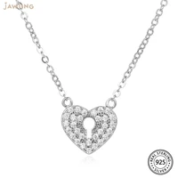 sterling silver initial heart pendant necklace chain zircon cz stone jewelry necklace for women lover popular personalized gift