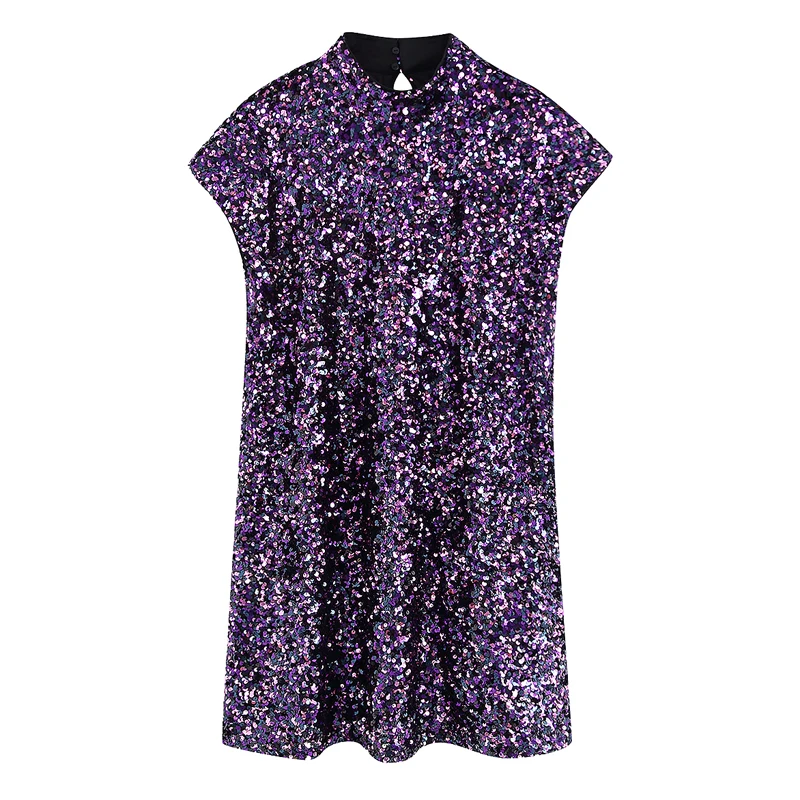 Стильное шикарное блестящее Свободное платье с блестками для женщин модное