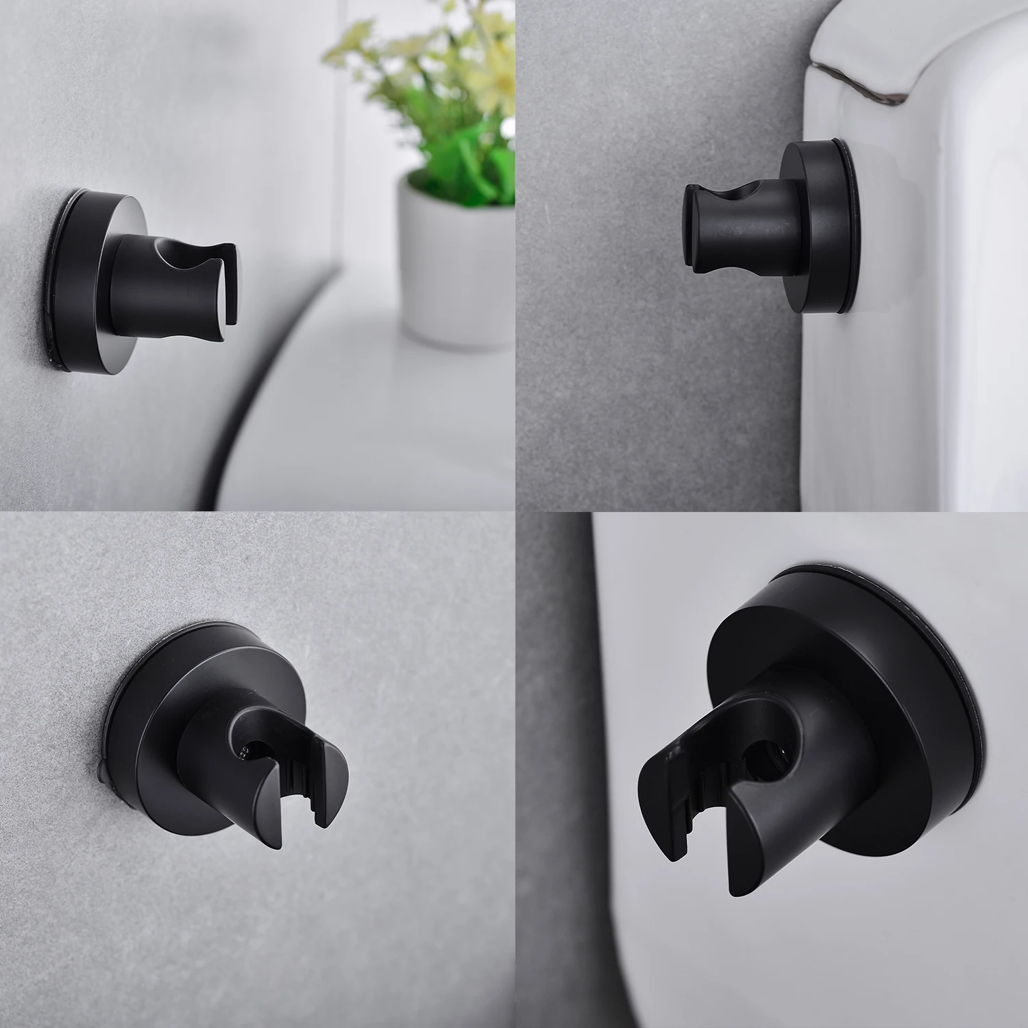 Vacuum Suction Cup Bidet Sprayer Bracket No punch Shower Head Holder Removable Wall Mount ABS Bathroom Accessories Black | Обустройство
