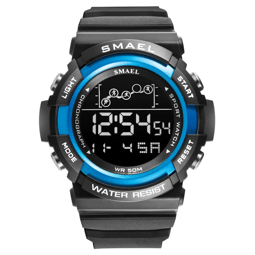 

Sport Watch Men Digitak Clock SMAEL Mens Wristwatches LED Alarm Clocks Male Army Green Bracelet 1426 Waterproof Watches Digital
