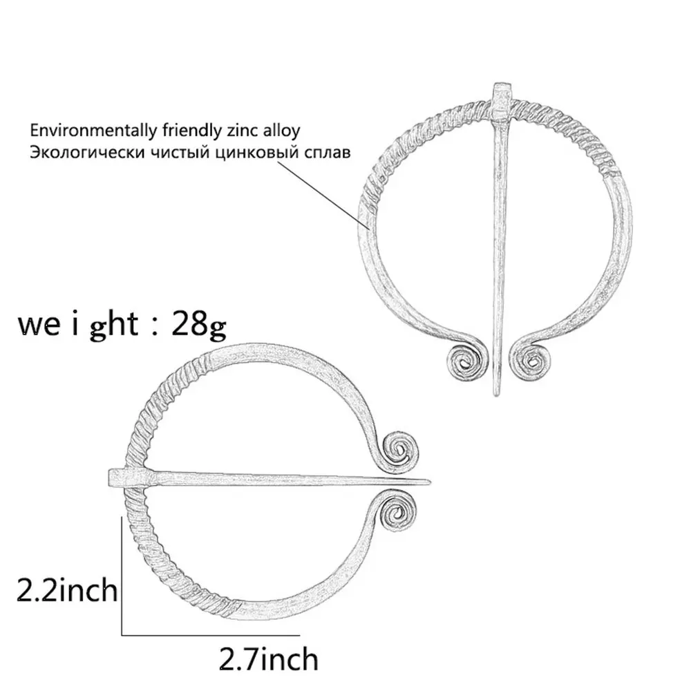 

Retro Viking Brooch Denim Badge Belt Buckle Viking Collar Bag Accessories Alloy Collection Twists Knotted Fibula Cloak Pin