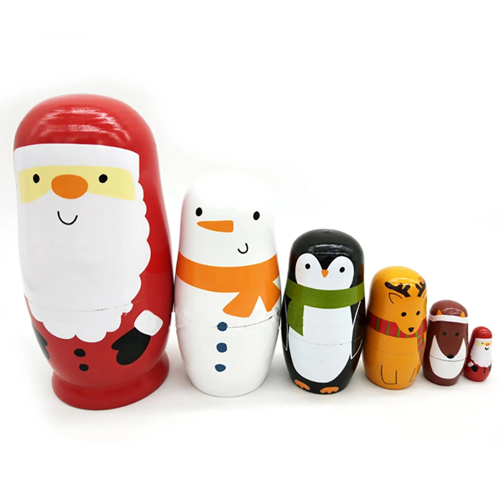 

Russian Matryoshka Six-layer Santa Claus Wooden Toys Valentine Gift Home Decor Wooden Toy Baby Crafted Doll Handmade Gifts