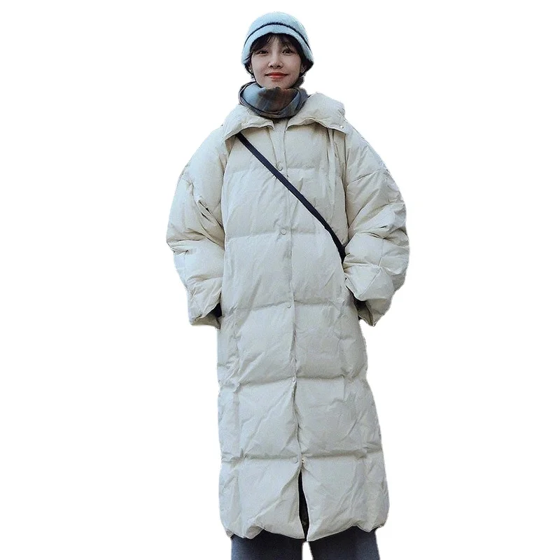 

Korean White Long Style Duck down Jacket 2021 Winter New