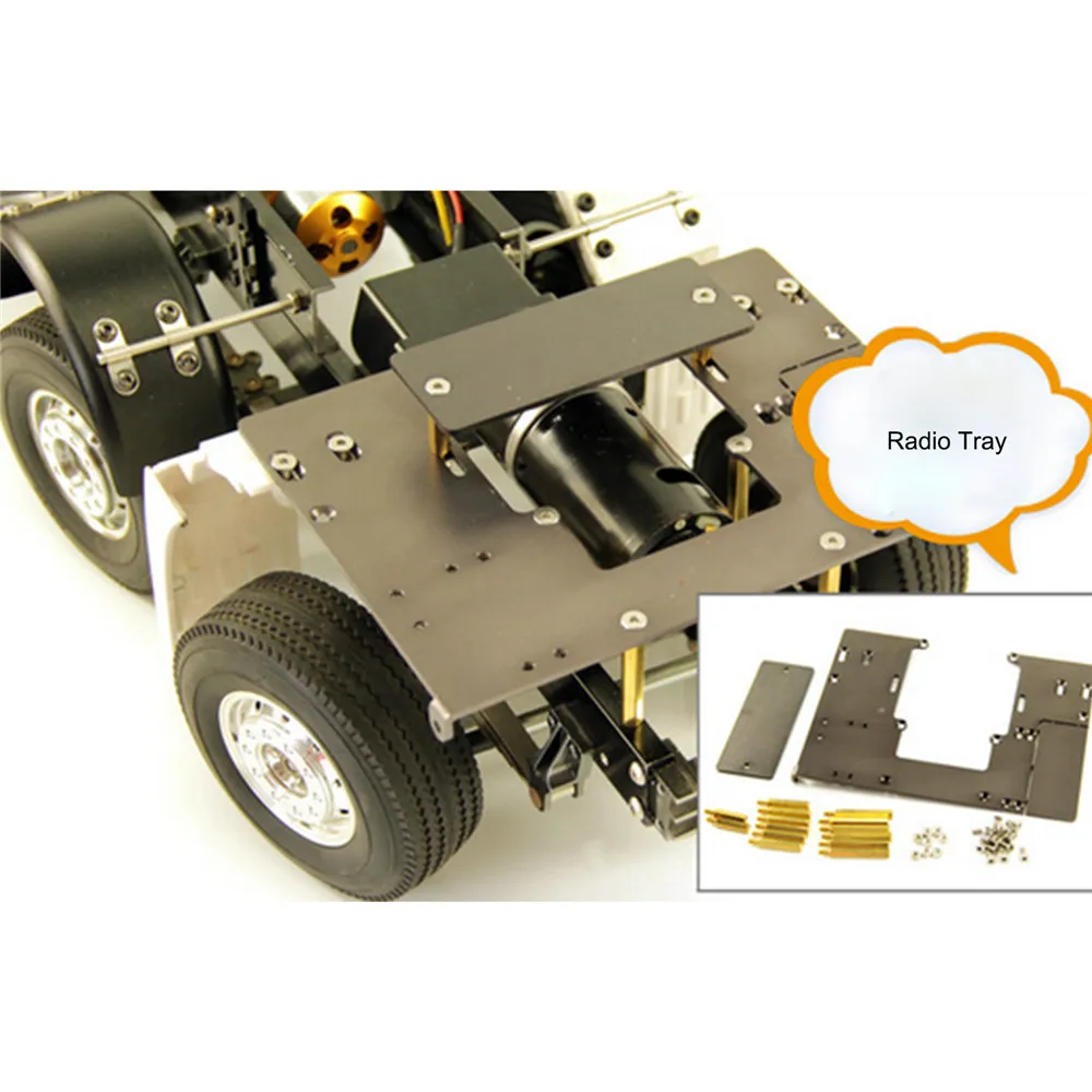 Металлическая напольная панель для рулевого сервопривода 1/14 Tamiya Scania Man Benz RC