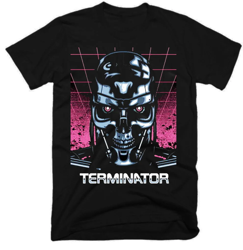 Рисунок по фильму Терминатор 100% хлопок мужская футболка E0353 Harajuku топы Модные