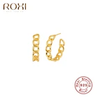 ROXI Глянцевая твист нерегулярные, серьги со шпилькой, для женщин, для девочек винтажные серьги ювелирные изделия 925 стерлингового серебра Необычные серьги для пирсинга