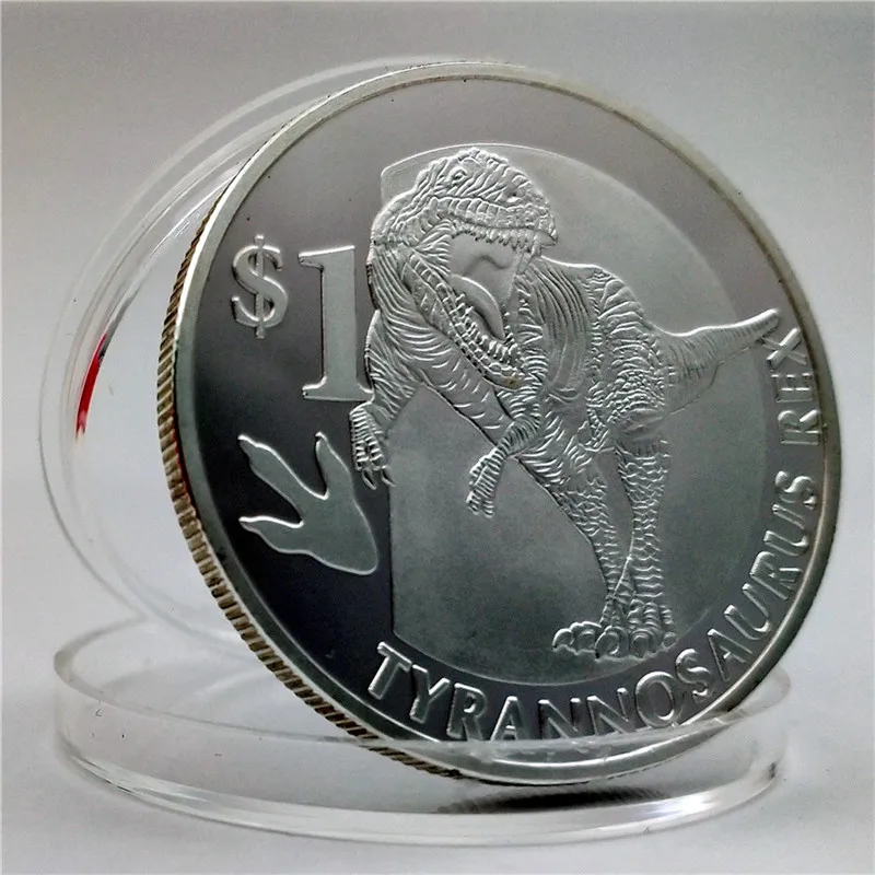 Новое прибытие парк динозавр памятная монета позолоченные посеребренные Монеты