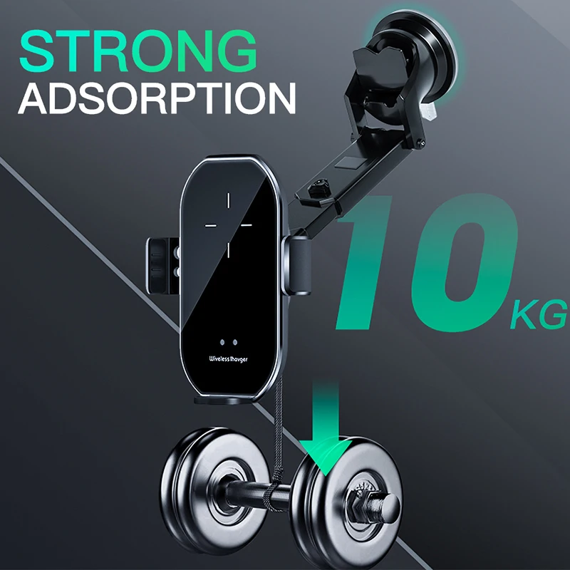 a7 10w wireless charger automatic clamping car mount phone holder for mobile phone infrared induction qi fast charging car stand free global shipping