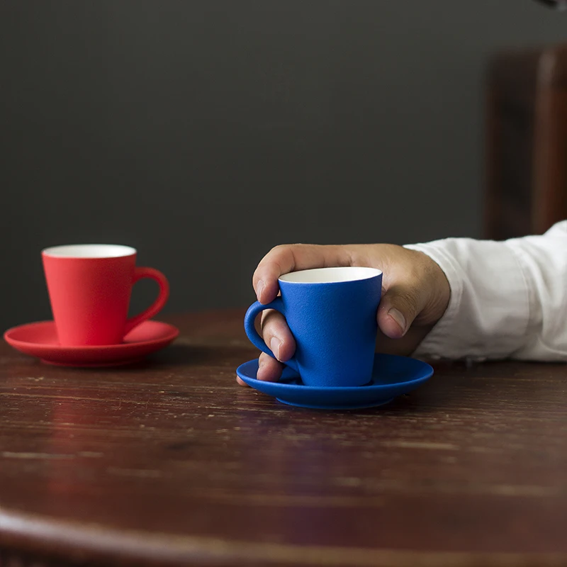 Керамическая кофейная чашка и блюдце ручной работы домашняя маленькая Арабская