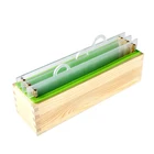 Силиконовая форма с прямоугольной деревянной коробкой, форма для мыла и прозрачная Вертикальная акриловая форма для мыла, набор инструментов для изготовления