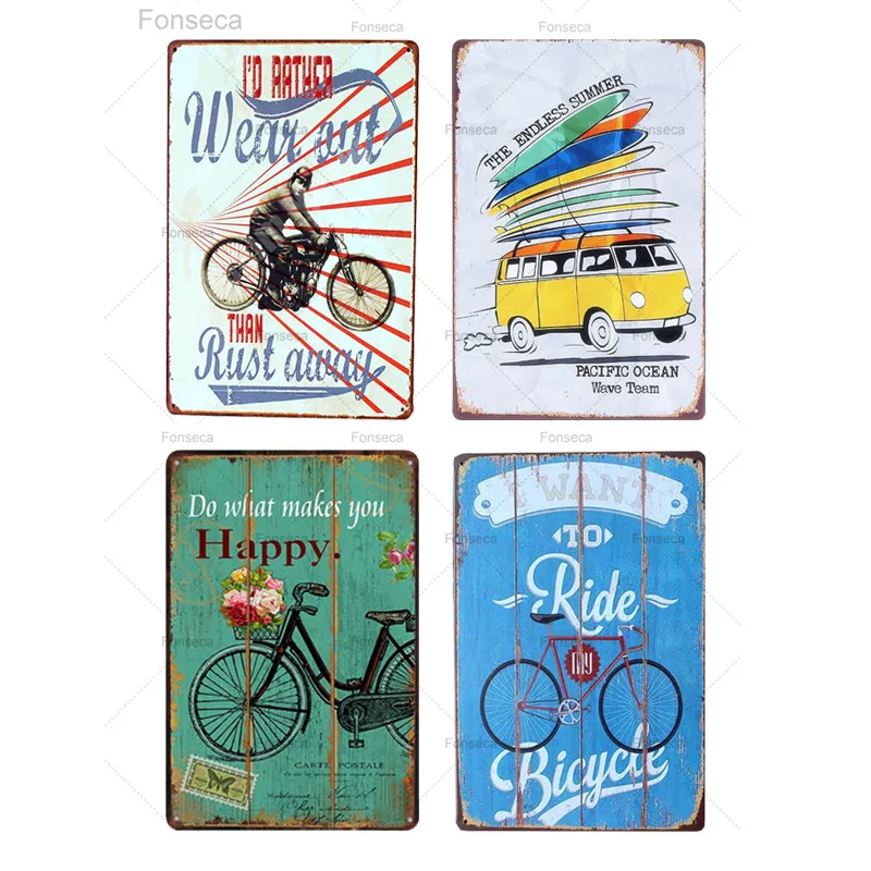 RIDE BICYCLE Retro Metal Tin Signs BAR Pub Home Decor Wall Posters Decoration Beer Plates Life Is Like Riding Plaque N099 | Дом и сад