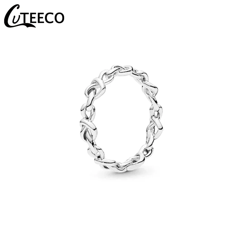 Женские кольца на палец CUTEECO простые элегантные серебряного цвета с
