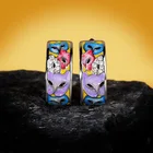 2022 модные богемные серебряные серьги-гвоздики с симметричной эмалью для женщин креативные серьги с лисьим лицом ювелирные изделия