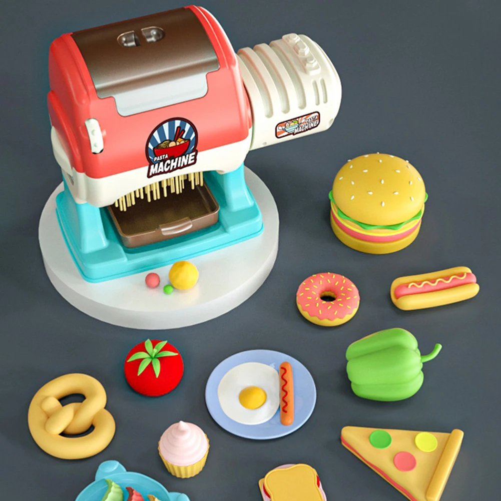 

12 Colors Plasticine Electric Noodles Maker Machine DIY Pretend Play Handmade Color Mud Kitchen Toys Set with Mould for Kids