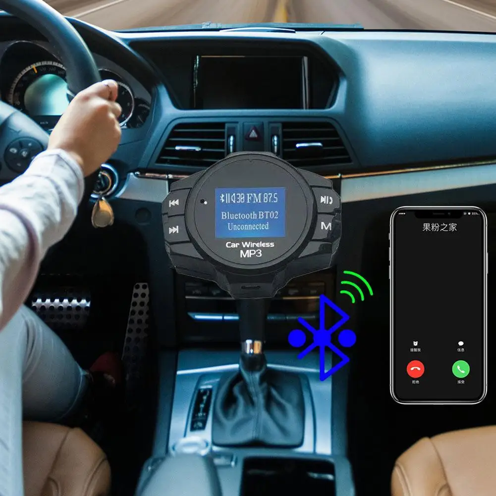 Bluetooth Зарядное устройство Автомобильный fm модулятор стерео Авто MP3 проигрыватель