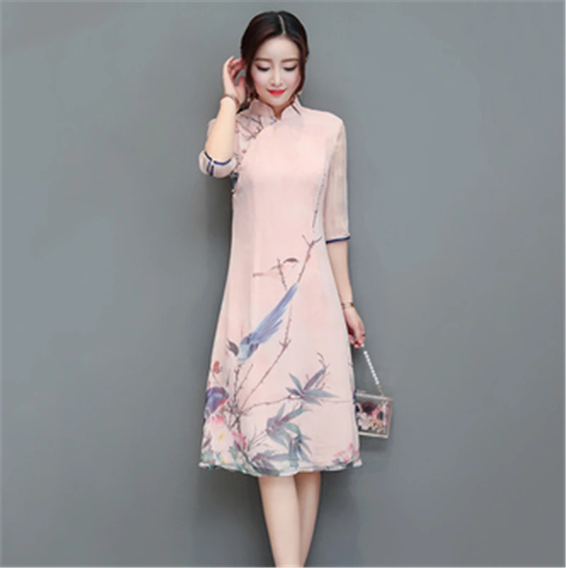 

Chinese cheongsam women dress oriental style dresses elegant women modified modern qipao dress Chinese traditional dress T322