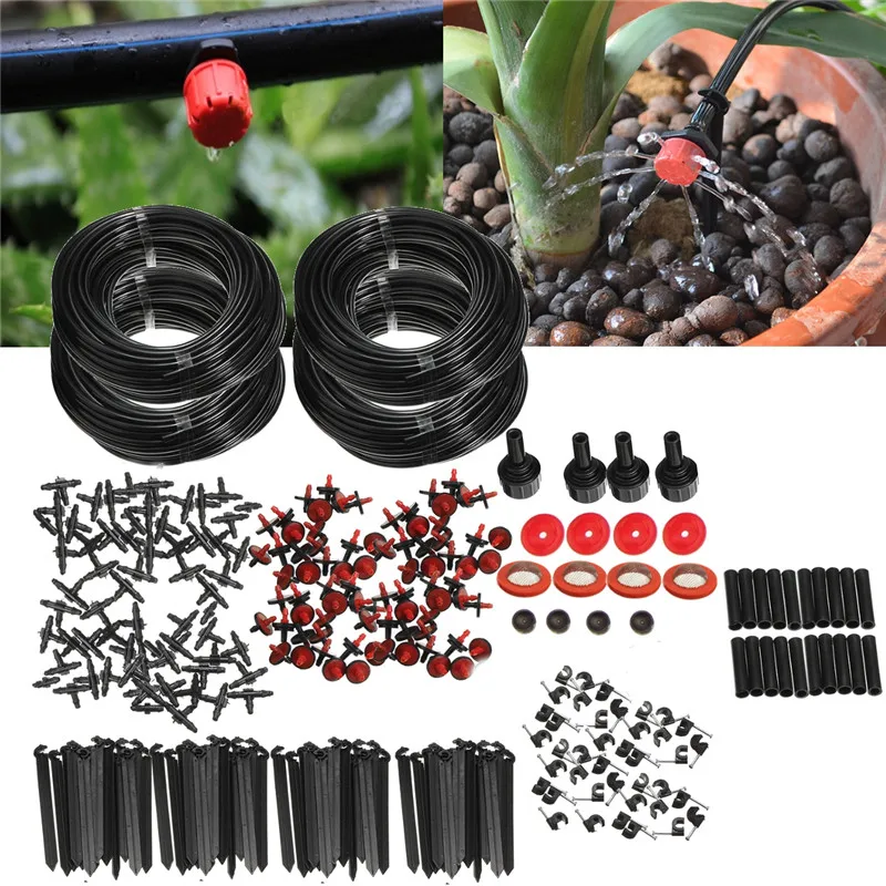 

92m Micro Drip Irrigation Self Watering Automatic System Kit Set Drippers For Plant Garden Greenhouse