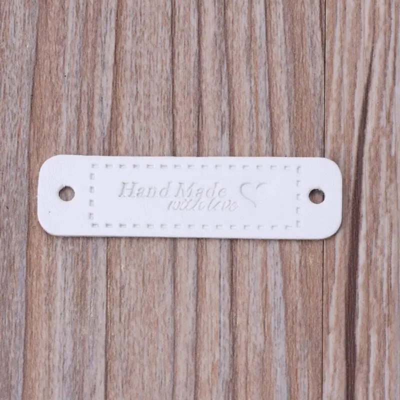 

Y1UE 36Pcs Retro PU Leather Handmade Labels Jewelry Making Clothes Garment Hand Made Tags Jeans Bags Hat Shoes Accessories