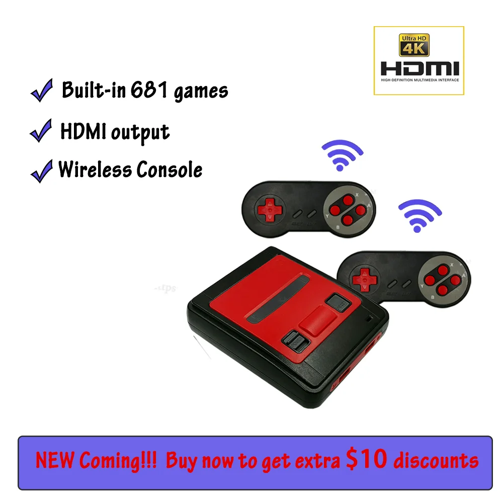 Игровая консоль 16 бит для Sega MD 681 классические игры Мини 2 4G Беспроводная HMDI выход