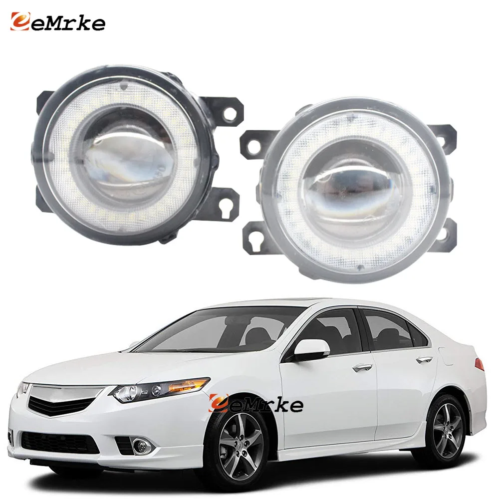

2 Pieces Car Lens LED Fog Lights Assembly Angel Eye DRL Daytime Runinng Light Lamp for Honda Accord VIII CU Acura TSX 2011-2014