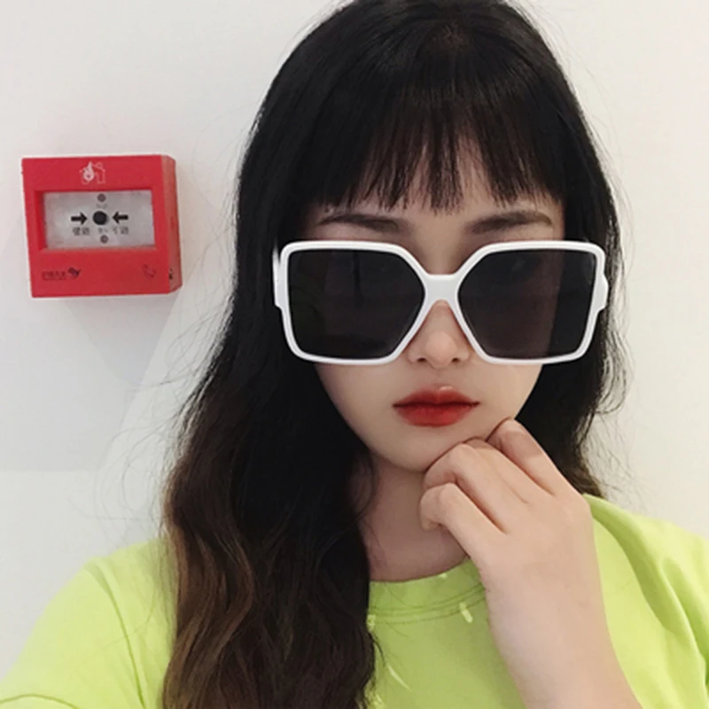 

2020 Fashion Oversize Gradient Sun Glasses Women Pink Flat-topped Sunglasses Women/Men Brand Designer Retro Goggle UV400 De Sol