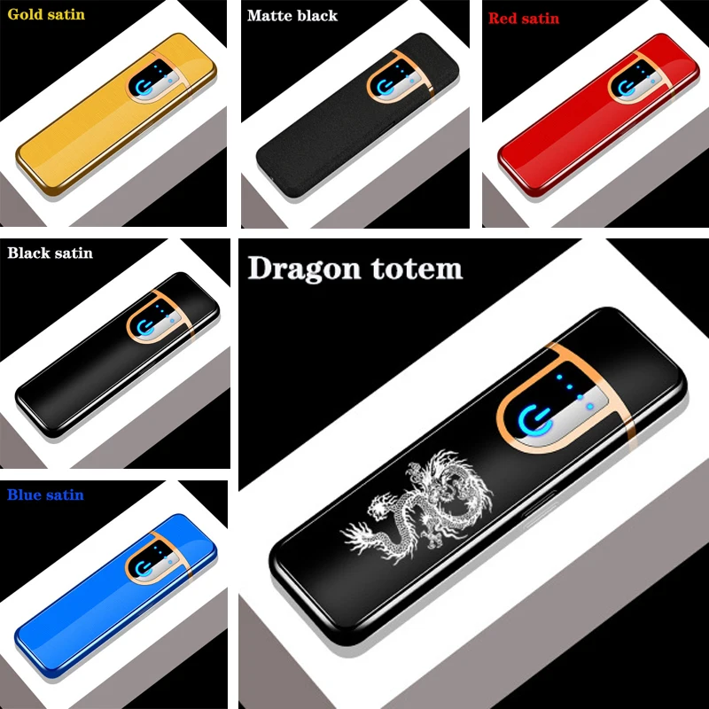 Зарядная электрическая зажигалка креативная USB мини-сигарета перезаряжаемая сигара металлические электронные зажигалки сенсорные гаджеты для мужчин