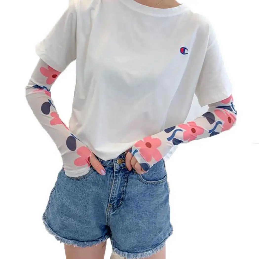 Нейлоновые нарукавники Mangas грелки летние спортивные УФ Защита для бега и езды на