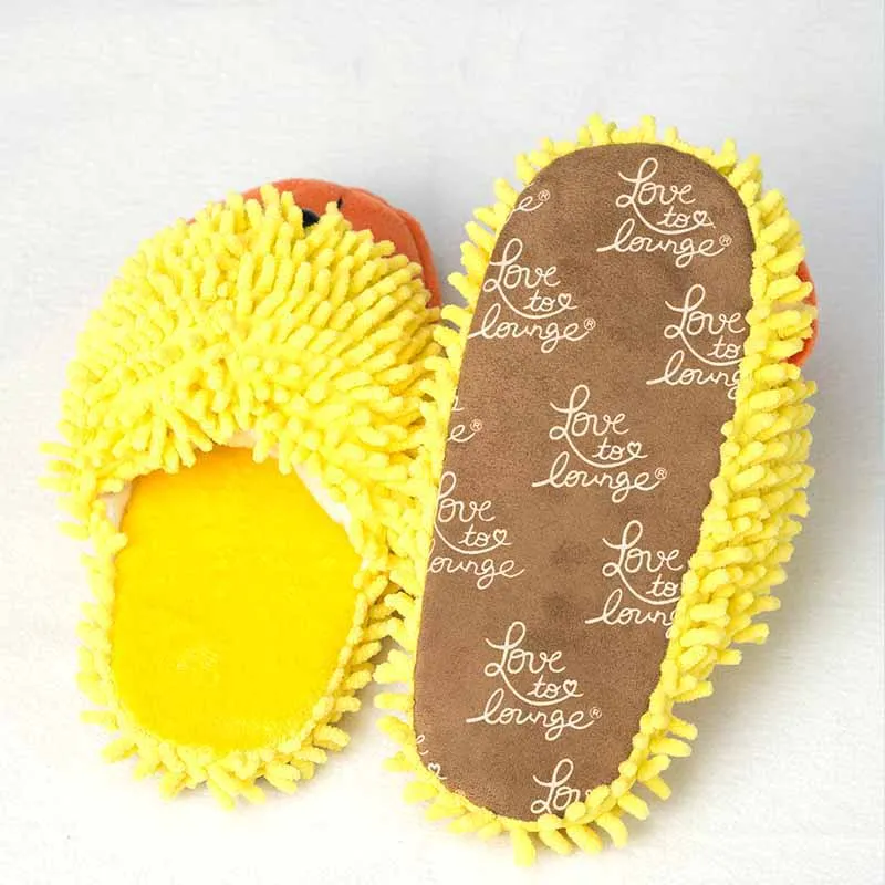 Теплые женские тапочки с желтой уткой для влюбленных зимние плюшевые домашние