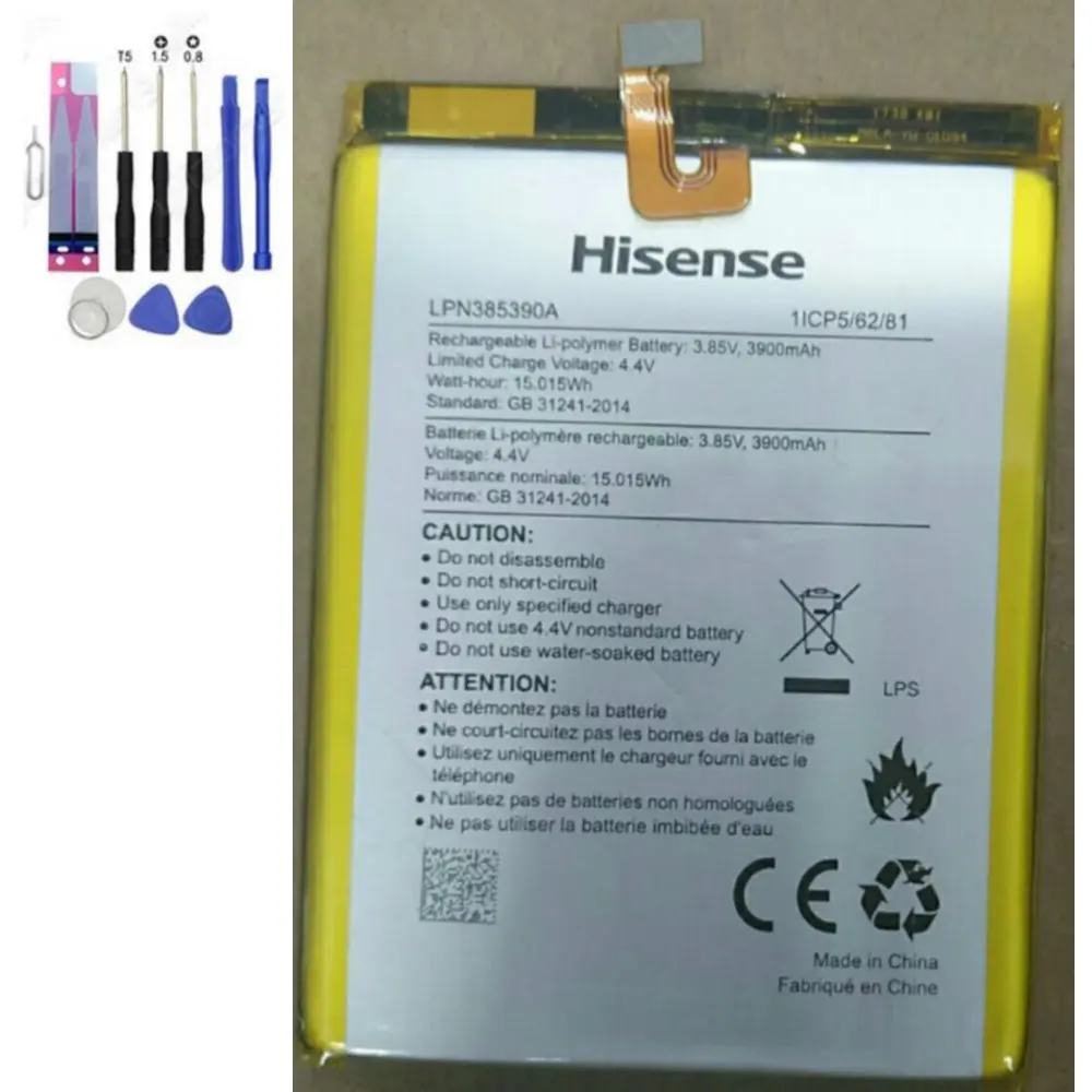 

Оригинальный аккумулятор 3900 мАч 3,85 Вт/ч в LPN385390A для Hisense E76mini the little dolphin pro, батарея для сотового телефона + Инструменты