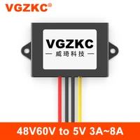 vgzkc 48v60v to 5v 3a 5a 8a dc step down power converter 20 75v to 5v car power waterproof transformer