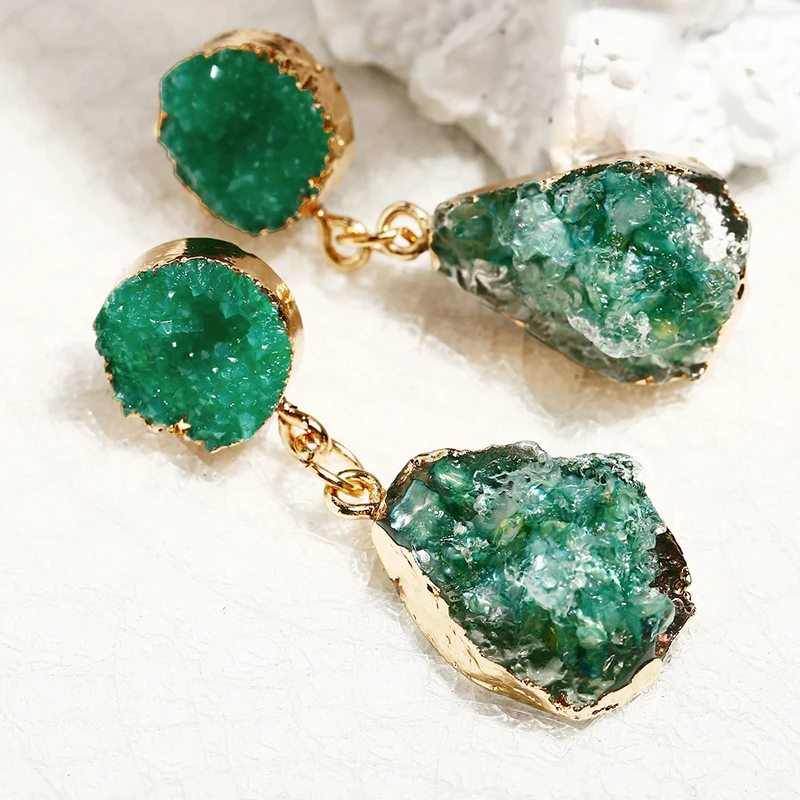 Европейский преувеличенный геометрический металлический кулон серьги для