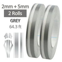 car motorcycle exterior parts 2pcs gray pin striping stripe vinyl tape sticker steamline double line tape car body decal