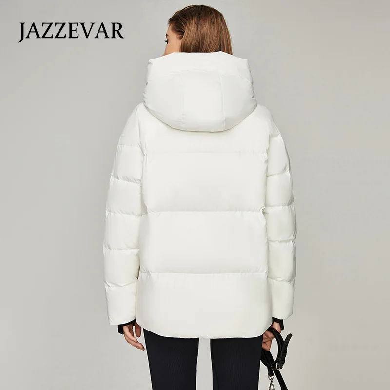 JAZZEVAR 2022 Winter New Top Down Jacket Hooded Women Casual Fashion Thicken Warm Trend