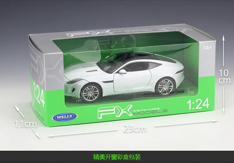 

WELLY 1:24 JAGUAR F-Type Coupe Alloy Luxury Vehicle Diecast Pull Back Car Model Goods Toys for Adults Collection