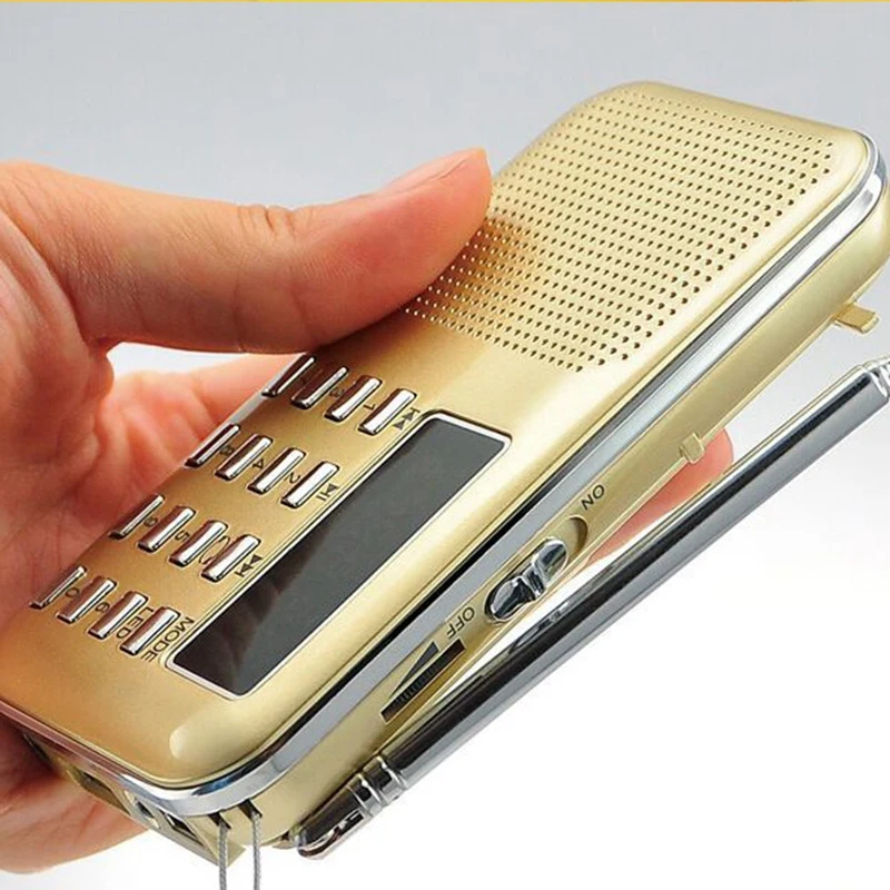 Портативный мини стерео ЖК цифровой FM радиоприемник со светильник кой и