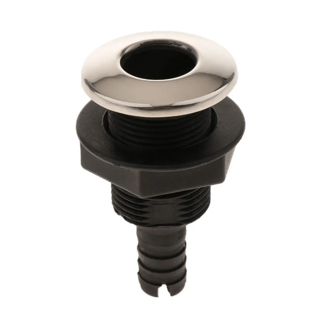 

Solid Boat Thru Hull Fitting Hose Heavy Duty Stright Thru-Hull Connector, Black Finish