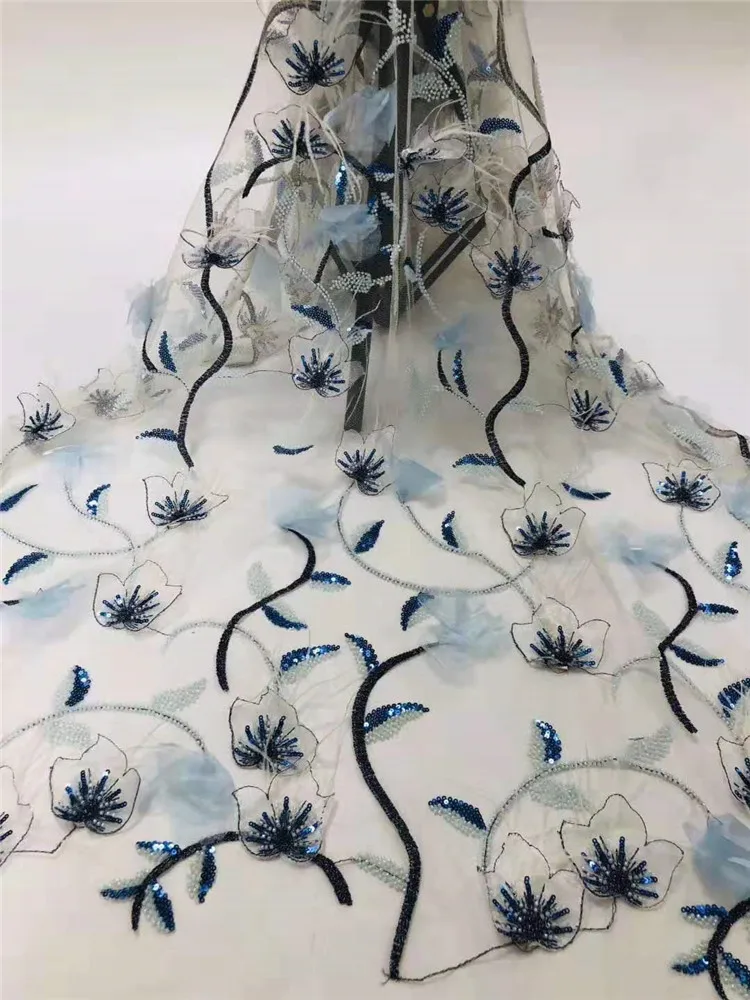 Высокое Качество бусины блестки вышивка французская сетка африканские