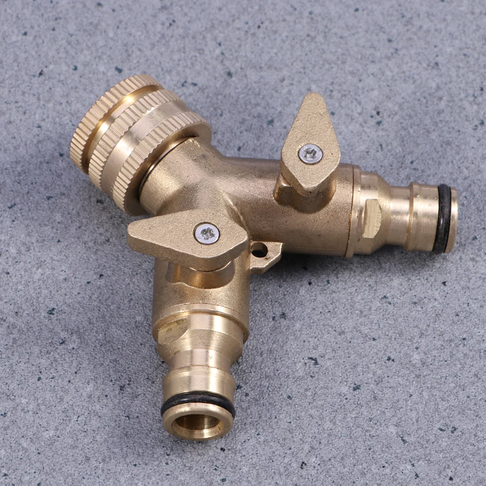 

2 Way Double Garden Tap Connector Adaptor Brass