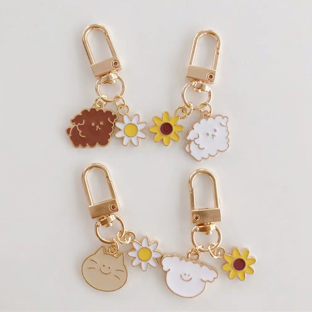 

New 1pcs Cat Dog Collar Accessory Korean Sun Flower Alloy Drip Material Bag Key Pet Decoration Delicate Pendant