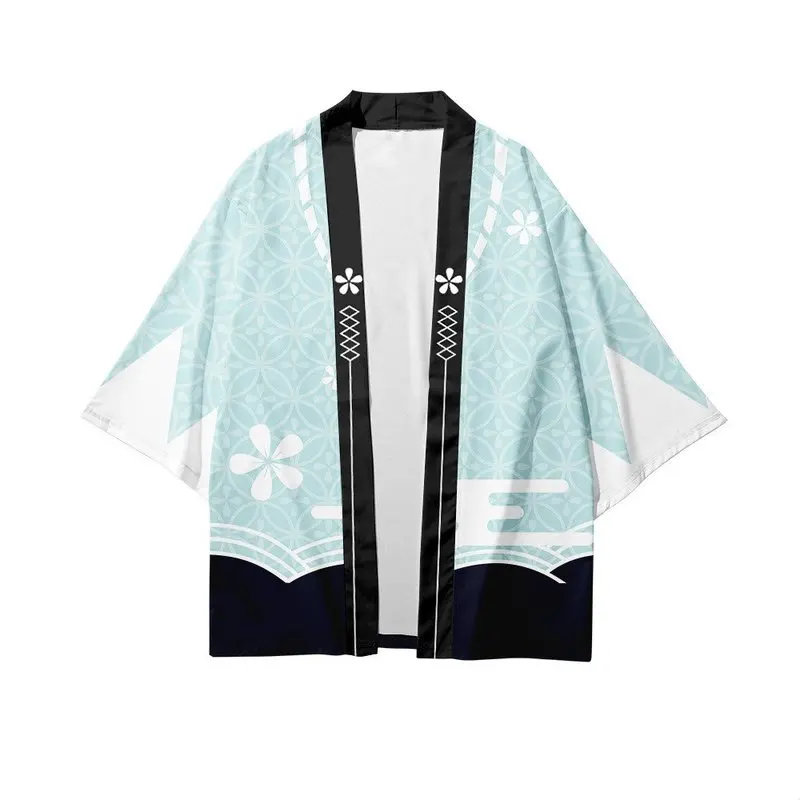 Кимоно с красными облаками для косплея Женское и мужское рукавом в семь точек