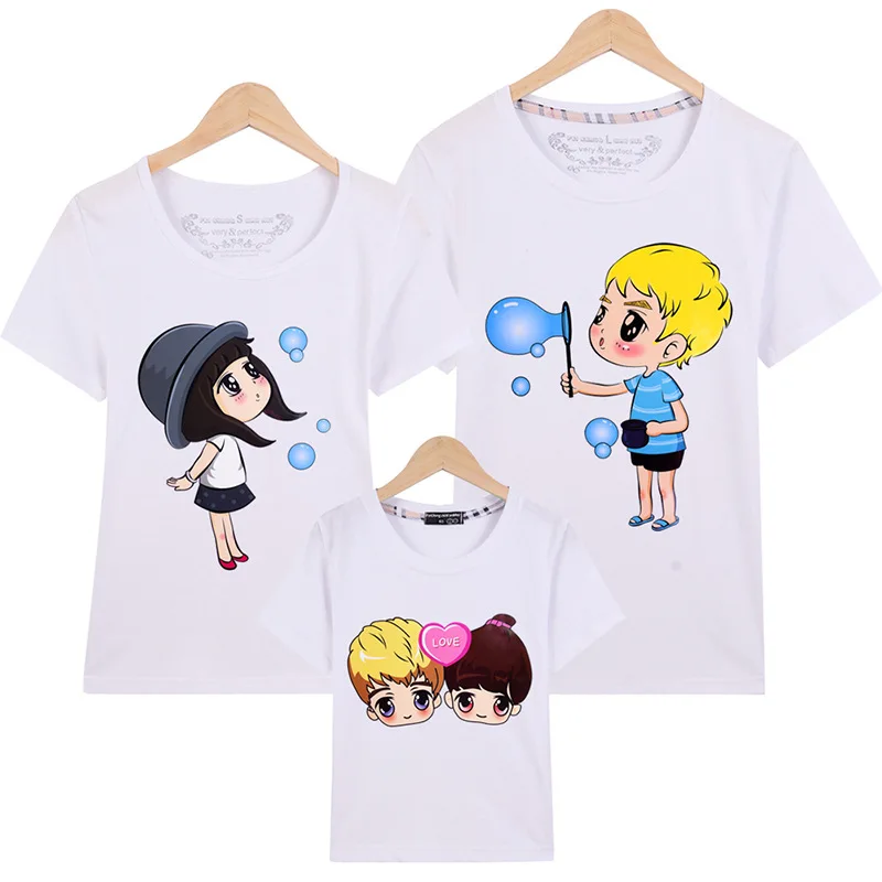 Одинаковая одежда для всей семьи парные наряды папы мамы дочки сына футболка с